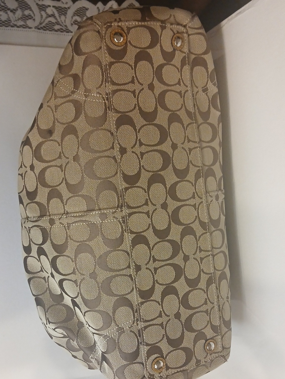 Classic Coach Soho Signature Canvas Tote With Matching New With Tag Wallet - Picture 9 of 10